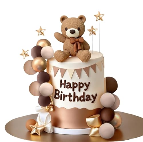 JeVenis Bär Tortendeko Beige Braun Kugeln Cake Topper Boho Bären Tortendeko Baby Shower Geburtstag Tortendeko JeVenis Bär Tortendeko Beige Braun Kugeln Cake Topper Boho Bären Tortendeko Baby Shower Geburtstag Tortendeko von JeVenis