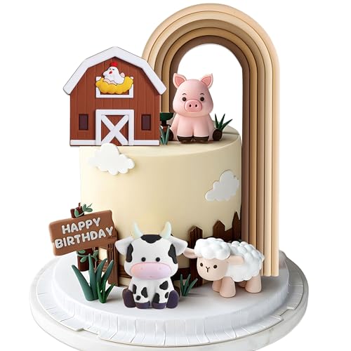 JeVenis Bauernhof Tier Kuchen Dekoration Schaf Kuchen Topper Bauernhof Tier Geburtstag Dekoration Kuh Kuchen Dekoration Schwein Kuchen Topper für Bauernhof Tier Baby Shower Geburtstag Party JeVenis Bauernhof Tier Kuchen Dekoration Schaf Kuchen Topper Bauernhof Tier Geburtstag Dekoration Kuh Kuchen Dekoration Schwein Kuchen Topper für Bauernhof Tier Baby Shower Geburtstag Party von JeVenis