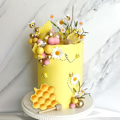JeVenis Biene Tortendekorationen Honigkamm Dekorationen Biene Cupcake Topper Bienen für Dekoration Gänseblümchen Tortenaufleger für Babyshower Geburtstag Bridal Shower JeVenis Biene Tortendekorationen Honigkamm Dekorationen Biene Cupcake Topper Bienen für Dekoration Gänseblümchen Tortenaufleger für Babyshower Geburtstag Bridal Shower von JeVenis