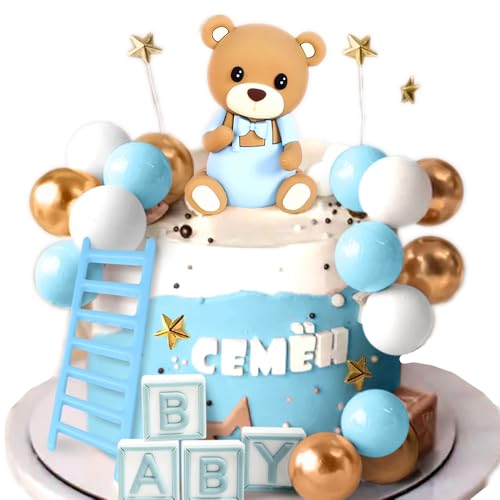 JeVenis Blau Teddybär Tortendeko Tortendeko Taufe Junge Tortendeko Mädchen 1 Jahr Blau Tortendeko Teddybär Kuchen Dekoration für Hochzeit BabysShower Geburtstag Party JeVenis Blau Teddybär Tortendeko Tortendeko Taufe Junge Tortendeko Mädchen 1 Jahr Blau Tortendeko Teddybär Kuchen Dekoration für Hochzeit BabysShower Geburtstag Party von JeVenis