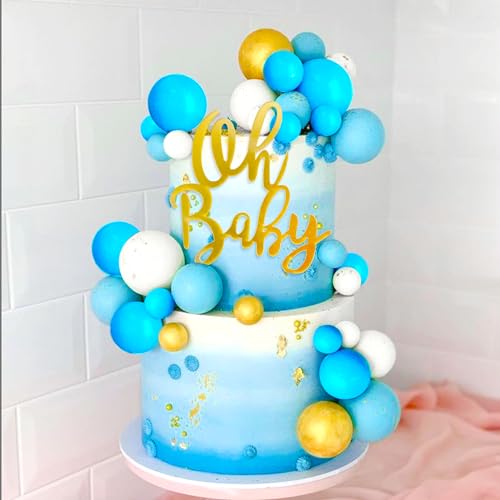 JeVenis Blaue Goldkugeln Kuchendekoration Kugeln Tortenaufleger Blaue Tortendekoration für Hochzeit Jahrestag Geburtstag Party Dekorationen Zubehör JeVenis Blaue Goldkugeln Kuchendekoration Kugeln Tortenaufleger Blaue Tortendekoration für Hochzeit Jahrestag Geburtstag Party Dekorationen Zubehör von JeVenis
