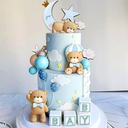 JeVenis Blauer Bär Tortendeko Baby Bär Baby Shower Cake Topper Bären Tortendeko Baby Shower Geburtstag Kuchen Dekoration JeVenis Blauer Bär Tortendeko Baby Bär Baby Shower Cake Topper Bären Tortendeko Baby Shower Geburtstag Kuchen Dekoration von JeVenis