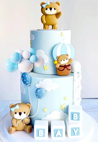 JeVenis Blau Teddybär Kuchen Dekoration Teddybär Kuchen Topper Geschlecht Enthüllen Kuchen Dekoration Bär Baby Dusche Party Supplies Teddybär Dekoration von JeVenis