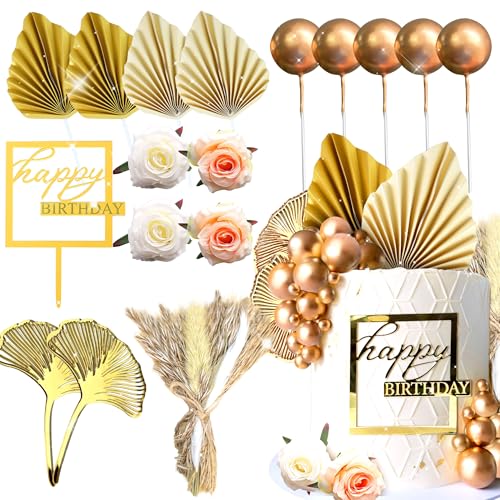 JeVenis Boho Champagner Rose Tortendeko Gold Palmenblätter Tortendekoration Bohemian Weiß Gold Kugel Tortendekoration Kugeln Torten dekoration Für ochzeiten Geburtstage Böhmische Feste JeVenis Boho Champagner Rose Tortendeko Gold Palmenblätter Tortendekoration Bohemian Weiß Gold Kugel Tortendekoration Kugeln Torten dekoration Für ochzeiten Geburtstage Böhmische Feste von JeVenis