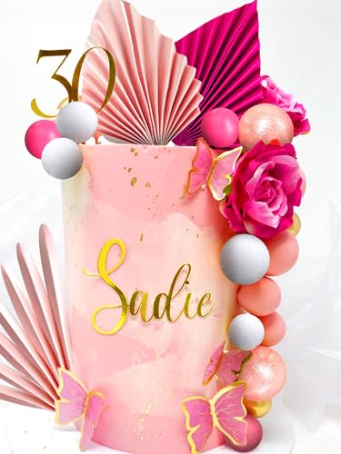 JeVenis Boho Grüne Kugeln Gold Blätter Kuchen Dekoration Pink Cake Topper Palm Leaves Balls Tortendekoration für Hochzeit Brautparty Geburtstag Hochzeitstorte Dekoration JeVenis Boho Grüne Kugeln Gold Blätter Kuchen Dekoration Pink Cake Topper Palm Leaves Balls Tortendekoration für Hochzeit Brautparty Geburtstag Hochzeitstorte Dekoration von JeVenis