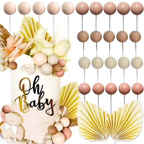 JeVenis Boho Tortendeko Kugeln Tortendeko Geburtstag Schaum Ball Kuchen Dekoration für Geburtstag Hochzeit Valentinstag Babyparty von JeVenis