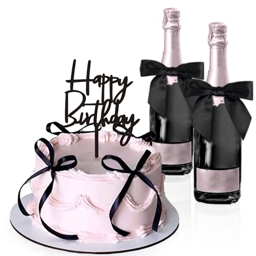 JeVenis Schwarzer Bogenkuchen Toper Bowknot Ribbons Bogenkuchen Dessert Picks für Dekorationen Braut Babyparty Geburtstag Hochzeit von JeVenis