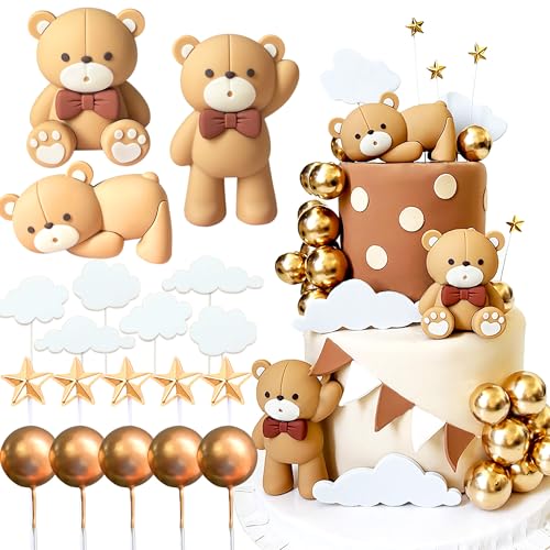 JeVenis Braun Teddybär Tortendeko Braun Tortendeko Teddybär Kuchen Dekoration Tortendeko Taufe Junge Tortendeko Mädchen 1 Jahr für Hochzeit Babyshower Geburtstag Party JeVenis Braun Teddybär Tortendeko Braun Tortendeko Teddybär Kuchen Dekoration Tortendeko Taufe Junge Tortendeko Mädchen 1 Jahr für Hochzeit Babyshower Geburtstag Party von JeVenis