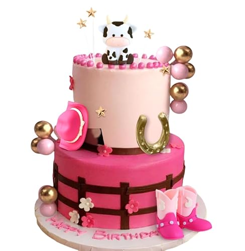 JeVenis Cowboy-Cowgirl-Kuchenaufsatz, Cowboy-Western-Kuchendekoration, Cowgirl-Hut, Geburtstagstortenaufsatz, Cowgirl-Stiefel, Kuhkugeln, Kuchendekoration JeVenis Cowboy-Cowgirl-Kuchenaufsatz, Cowboy-Western-Kuchendekoration, Cowgirl-Hut, Geburtstagstortenaufsatz, Cowgirl-Stiefel, Kuhkugeln, Kuchendekoration von JeVenis