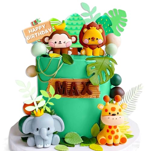 JeVenis Safari BabyShower Cake Decoration Jungle Animals Lion Giraffe Monkey Cake Topper for Birthday Baby Shower JeVenis Safari BabyShower Cake Decoration Jungle Animals Lion Giraffe Monkey Cake Topper for Birthday Baby Shower von JeVenis