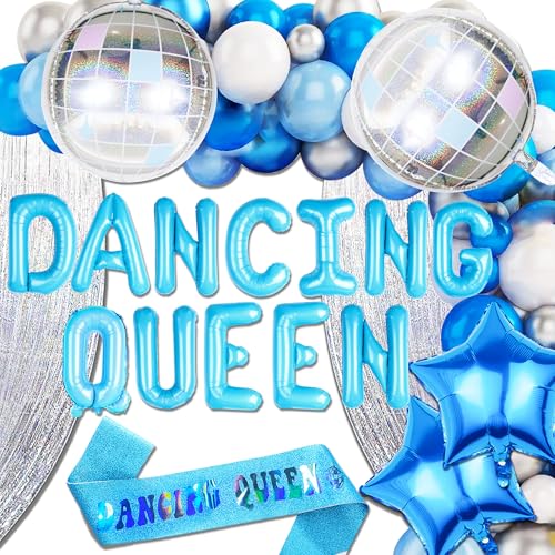 JeVenis Dancing Queen Luftballons Banner - Bachelorette Party Dekoration - Mamma Mia Disco 70er Jahre Deko von JeVenis