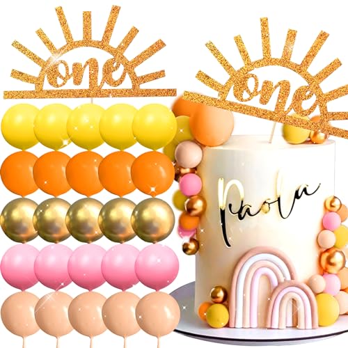 JeVenis Erste Reise um die Sonne Tortenaufleger One in the Sun Party Dekoration One Team One Dream Dekorationen Sonnenschein Tortenaufleger Groovy One Tortenaufleger von JeVenis