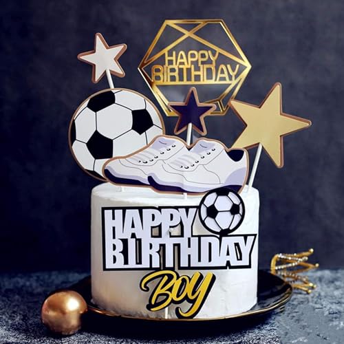 JeVenis Fußball Cake Topper Fußball Geburtstagstorte Dekoration für Jungen Fußball Cake Topper Sport von JeVenis