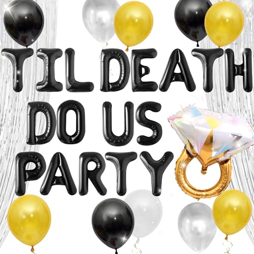 JeVenis Goth Til Death Do Us Party Bachelorette Luftballons Goth Hochzeit Party Dekorationen Verlobungsparty Zubehör von JeVenis