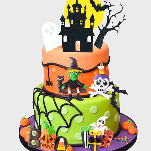 JeVenis Halloween-Kuchendekoration, Hexe, Geist, Boo, Kuchendekoration, Geburtstagsdekoration für Kinder, Halloween-Partyzubehör JeVenis Halloween-Kuchendekoration, Hexe, Geist, Boo, Kuchendekoration, Geburtstagsdekoration für Kinder, Halloween-Partyzubehör von JeVenis