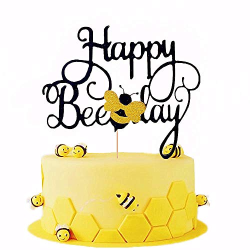 JeVenis Happy Bee Day Cake Topper Bee Cake Topper Bumble Bee Cake Decoration Bumble Bee Themed Birthday Party Decorations von JeVenis