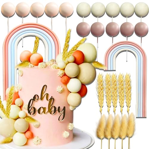 JeVenis Hippie Boho Tortendeko Regenbogen Tortendeko Kuchen Topper Kinder Geburtstag Babyparty Hochzeit Cupcake Topper von JeVenis