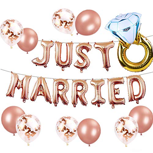 JeVenis Just Married Luftballons Just Married Banner Brautparty Party Luftballons Brautparty Party Dekoration Hochzeitsfeier Dekoration JeVenis Just Married Luftballons Just Married Banner Brautparty Party Luftballons Brautparty Party Dekoration Hochzeitsfeier Dekoration von JeVenis