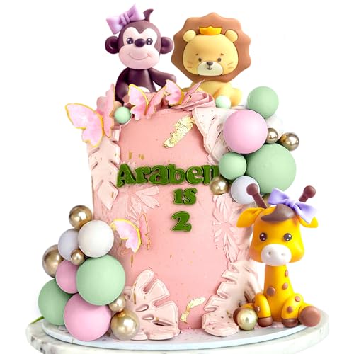 JeVenis Kuchendekoration für Mädchen, Safari, Babyparty, Mädchen, zwei wilde Kuchen, wilde Torte, Tortenaufsatz, Safari-Kuchendekoration, 1. Geburtstag, Mädchen, Zoo-Tier-Kuchenaufsätze JeVenis Kuchendekoration für Mädchen, Safari, Babyparty, Mädchen, zwei wilde Kuchen, wilde Torte, Tortenaufsatz, Safari-Kuchendekoration, 1. Geburtstag, Mädchen, Zoo-Tier-Kuchenaufsätze von JeVenis