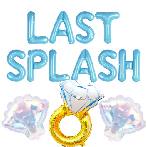 JeVenis Last Splash Banner Luftballons Blau Weiß Küste Bachelorette Dekorationen Braut Party Schild Braut To Be Hintergrund Strand Bach Supplies von JeVenis