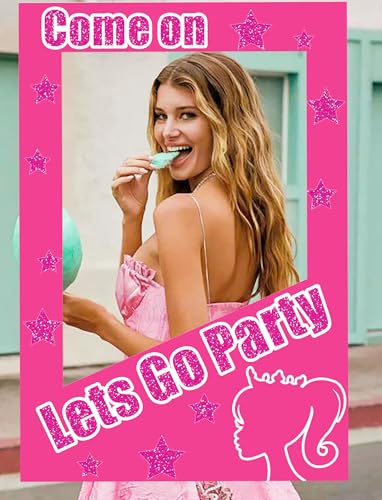 JeVenis Let's Go Party Photo Booth Requisiten Hot Pink Girl Geburtstagsparty Supplies Komm auf Lets Go Party Dekoration Lets Go Party Supplies Bachelorette Brautdusche Geburtstagsparty von JeVenis