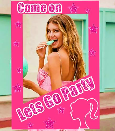 JeVenis Lets Go Party Fotoautomaten-Requisiten, Hot Pink Girl Birthday Party Supplies Come On Lets Go Party Dekoration Lets Go Party Supplies Bachelorette Braut (Rosa) von JeVenis