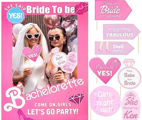 JeVenis Lets Go Party Photo Booth Props Hot Pink Girl Birthday Party Supplies Come On Lets Go Party Decoration von JeVenis