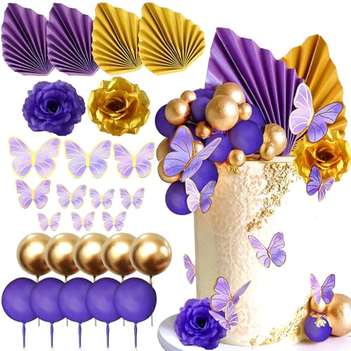JeVenis Lila Kuchendekorationen Rose Tortendeko lila Schmetterling Tortendeko Palmblätter Kuchendeko Kugeln Tortendeko Hochzeitstorte Dekoration Disco Tortendeko JeVenis Lila Kuchendekorationen Rose Tortendeko lila Schmetterling Tortendeko Palmblätter Kuchendeko Kugeln Tortendeko Hochzeitstorte Dekoration Disco Tortendeko von JeVenis
