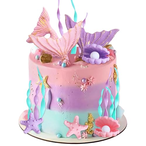 JeVenis Meerjungfrauenschwanz-Kuchenaufsatz unter dem Meer, Kuchendekoration, Muschel-Kuchenaufsatz, Meerjungfrauenschwanz, Kuchendekoration, Meerjungfrauen-Partyzubehör JeVenis Meerjungfrauenschwanz-Kuchenaufsatz unter dem Meer, Kuchendekoration, Muschel-Kuchenaufsatz, Meerjungfrauenschwanz, Kuchendekoration, Meerjungfrauen-Partyzubehör von JeVenis