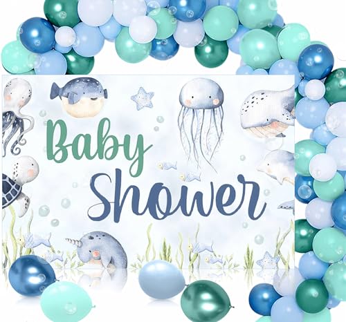 JeVenis Ocean Welcome Baby Luftballons Girlande Unter dem Meer Babydusche Dekorationen Meerestiere Babyshower Banner Meerestiere Meerjungfrau Party Dekorationen Partyzubehör JeVenis Ocean Welcome Baby Luftballons Girlande Unter dem Meer Babydusche Dekorationen Meerestiere Babyshower Banner Meerestiere Meerjungfrau Party Dekorationen Partyzubehör von JeVenis