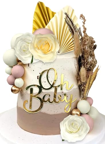 JeVenis Oh Baby Cupcake Topper Oh Baby Kuchen Topper Babyparty Tortendeko Kuchen deko für Baby Shower Gender Reveal Partydeko, Nackt von JeVenis