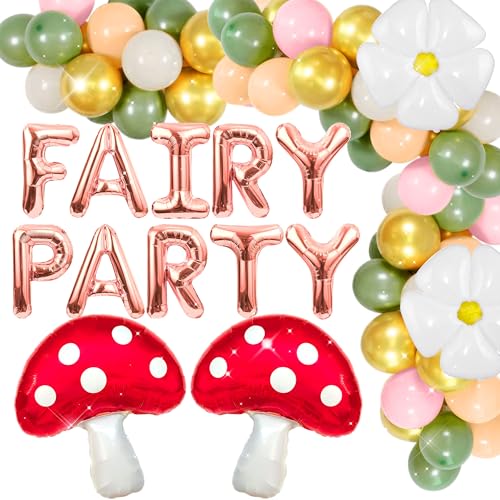 JeVenis Fee Woodland Geburtstag Party Dekoration: 2 x Pilzballons, 2 x Blumenballon, 25 x Luftballon in Silber JeVenis Fee Woodland Geburtstag Party Dekoration: 2 x Pilzballons, 2 x Blumenballon, 25 x Luftballon in Silber von JeVenis