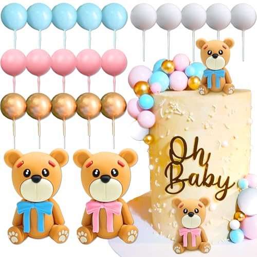 JeVenis Pink Blue Gender Reveal Cake Toppers Boy or Girl Cake Decorations Teddy Bear Cake Decoration Baby Shower Cake Decoration JeVenis Pink Blue Gender Reveal Cake Toppers Boy or Girl Cake Decorations Teddy Bear Cake Decoration Baby Shower Cake Decoration von JeVenis