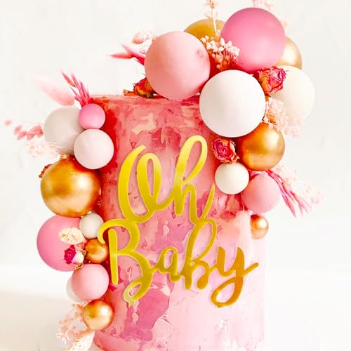JeVenis Pink Kuchen Dekoration Boho Tortenaufleger Gold Pink Balls Tortendekoration Pinke Partydekoration Partyzubehör Party Favors JeVenis Pink Kuchen Dekoration Boho Tortenaufleger Gold Pink Balls Tortendekoration Pinke Partydekoration Partyzubehör Party Favors von JeVenis