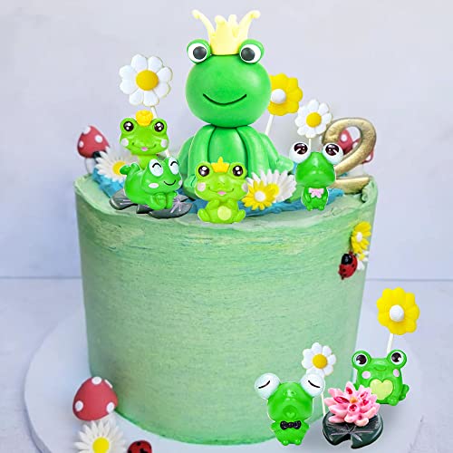 JeVenis Prinzessin Frosch Party Dekorationen Frosch Torten Deko Kuchen Dekoration Frosch Cake Topper für Mädchen Geburtstagsparty Dekoration von JeVenis