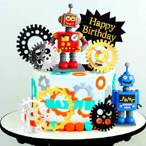 JeVenis Roboter Kuchen Dekoration Roboter Technologie Kuchen Dekoration Technologie Geburtstagsparty von JeVenis