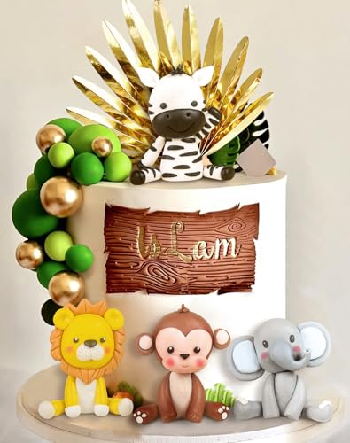 JeVenis Sage Green Tortendeko Tiere Kuchendeko Geburtstag Dschungel Geburtstag Deko Dschungel Themed Tortendeko für Geburtstag Party Kinder Mädchen Baby Shower JeVenis Sage Green Tortendeko Tiere Kuchendeko Geburtstag Dschungel Geburtstag Deko Dschungel Themed Tortendeko für Geburtstag Party Kinder Mädchen Baby Shower von JeVenis
