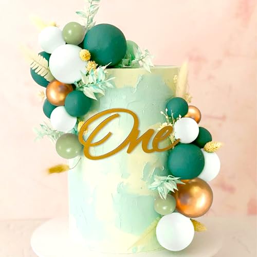 JeVenis Salbei Grün Erster Geburtstag Kuchendekoration Gold One Tortenaufleger Neutrales Partyzubehör Gender Reveal Party Zubehör JeVenis Salbei Grün Erster Geburtstag Kuchendekoration Gold One Tortenaufleger Neutrales Partyzubehör Gender Reveal Party Zubehör von JeVenis