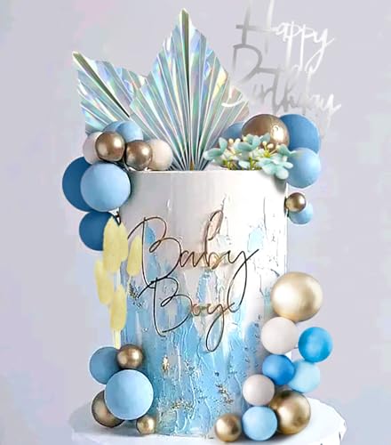 JeVenis Silber Blau Kuchen Dekorationen Glitzer Blau Weiß Silber Kugeln Kuchen Topper für Hochzeit Dekoration und Winter Themed Geburtstag Party Supplies JeVenis Silber Blau Kuchen Dekorationen Glitzer Blau Weiß Silber Kugeln Kuchen Topper für Hochzeit Dekoration und Winter Themed Geburtstag Party Supplies von JeVenis