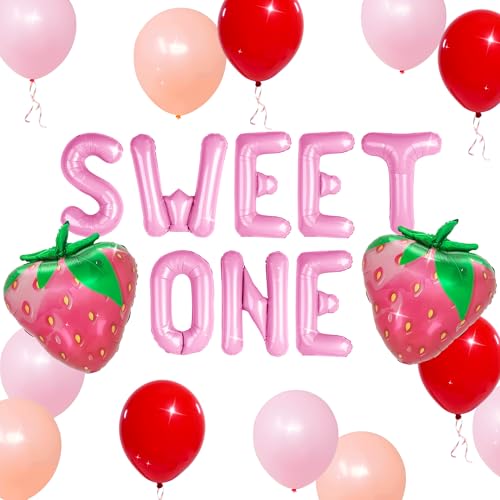 JeVenis Strawberry First Birthday Decorations Sweet One Banner Strawberry Balloons Summer Fruit Birthday Party Supplies JeVenis Strawberry First Birthday Decorations Sweet One Banner Strawberry Balloons Summer Fruit Birthday Party Supplies von JeVenis
