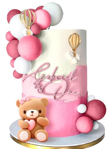 JeVenis Teddybär Tortendeko Taufe girl Tortendeko baby tortendeko mädchen Teddybär Kuchen Dekoration für BabyShower Geburtstag Party von JeVenis