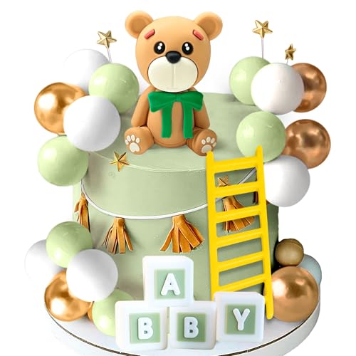 JeVenis Teddybär Tortendeko Tortendeko Taufe Junge Tortendeko Mädchen 1 Jahr Grün Tortendeko Teddybär Kuchen Dekoration für Hochzeit Babyshower Geburtstag Party JeVenis Teddybär Tortendeko Tortendeko Taufe Junge Tortendeko Mädchen 1 Jahr Grün Tortendeko Teddybär Kuchen Dekoration für Hochzeit Babyshower Geburtstag Party von JeVenis