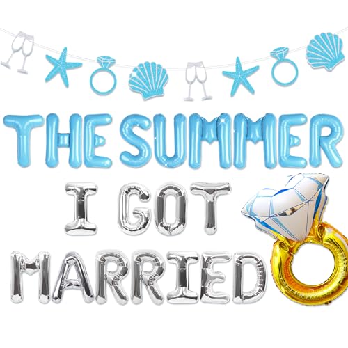 JeVenis The SummerI Got Married Banner Strand Muscheln Brautparty Dekorationen Küste Bache Lorette Brautdusche Dekorationen von JeVenis