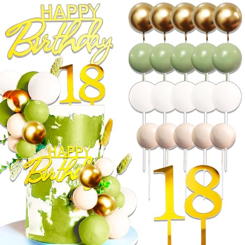 JeVenis Tortendeko 18. Geburtstag Mann und Frau - Gold Kuchen Deko für Decoration von JeVenis