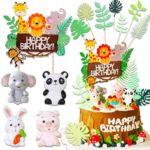 JeVenis Tiere Geburtstag Kuchendeko Giraffe Löwen Affe Figuren Torten Deko Waldtiere Tortenfigur Dschungel Geburtstag Deko Dschungel Themed Tortendeko für Geburtstag Party Kinder Mädchen JeVenis Tiere Geburtstag Kuchendeko Giraffe Löwen Affe Figuren Torten Deko Waldtiere Tortenfigur Dschungel Geburtstag Deko Dschungel Themed Tortendeko für Geburtstag Party Kinder Mädchen von JeVenis