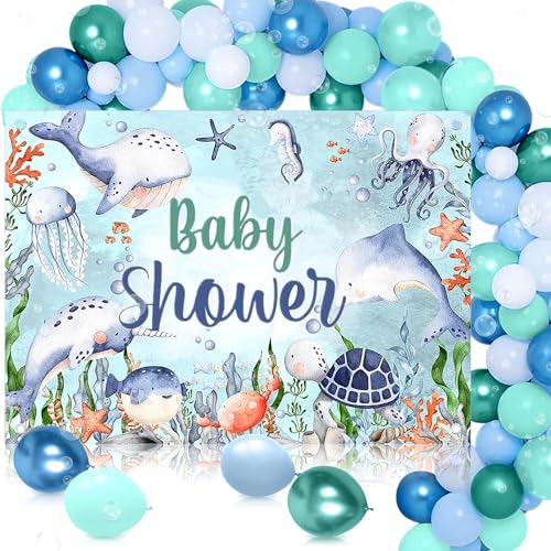 JeVenis Unter dem Meer Willkommen Baby Banner Ballons Girlande Babydusche Dekorationen Ocean Animals Willkommen Baby Party Dekorationen Meerestiere Meerjungfrau Partyzubehör JeVenis Unter dem Meer Willkommen Baby Banner Ballons Girlande Babydusche Dekorationen Ocean Animals Willkommen Baby Party Dekorationen Meerestiere Meerjungfrau Partyzubehör von JeVenis
