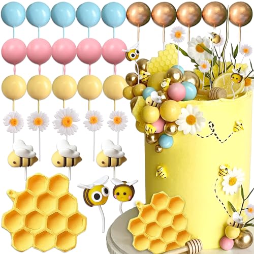 JeVenis Was wird es Biene Kuchendekorationen Honigkamm Dekorationen Sie oder Er Tortenaufleger für Babyshower Geburtstag Bridal Shower JeVenis Was wird es Biene Kuchendekorationen Honigkamm Dekorationen Sie oder Er Tortenaufleger für Babyshower Geburtstag Bridal Shower von JeVenis