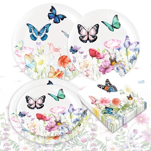 JeVenis Wildblumen-Partyzubehör, florale Pappteller und Servietten, Teeparty-Dekoration, Blumen-Babyparty, Geburtstag, Hochzeit, Brautparty, Partygeschenke JeVenis Wildblumen-Partyzubehör, florale Pappteller und Servietten, Teeparty-Dekoration, Blumen-Babyparty, Geburtstag, Hochzeit, Brautparty, Partygeschenke von JeVenis