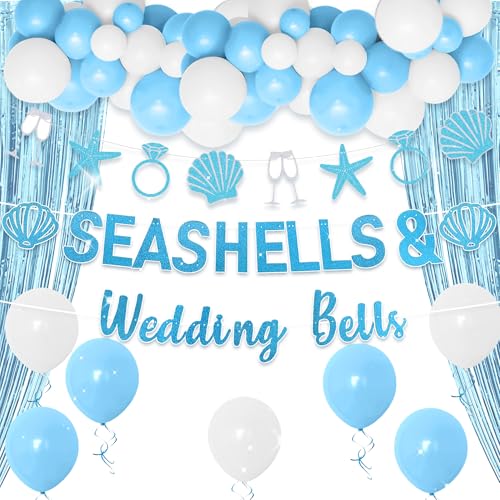 Muscheln und Hochzeitsglocken Banner Last Toast on the Coast Schild Strand Bachelorette Dekorationen Küste Brautdusche Party Dekorationen Strandthema Junggesellinnenabschied Dekor von JeVenis