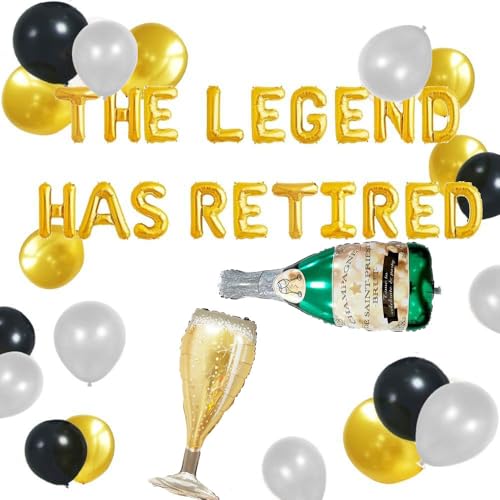 Satz von 18 The Legend hat sich Ballons Happy Retirement Ballons Happy Retirement Party Dekorationen Happy Retirement Banner Balloons zurückgezogen von JeVenis